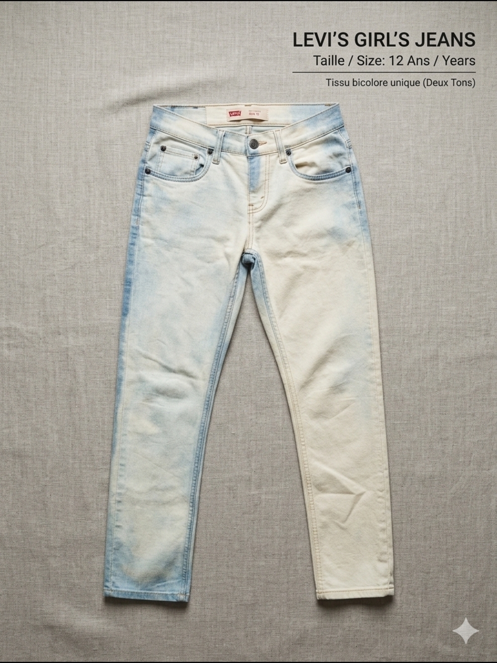 Levi's Girl's Two-Tone Light Blue and Cream Skinny Jeans